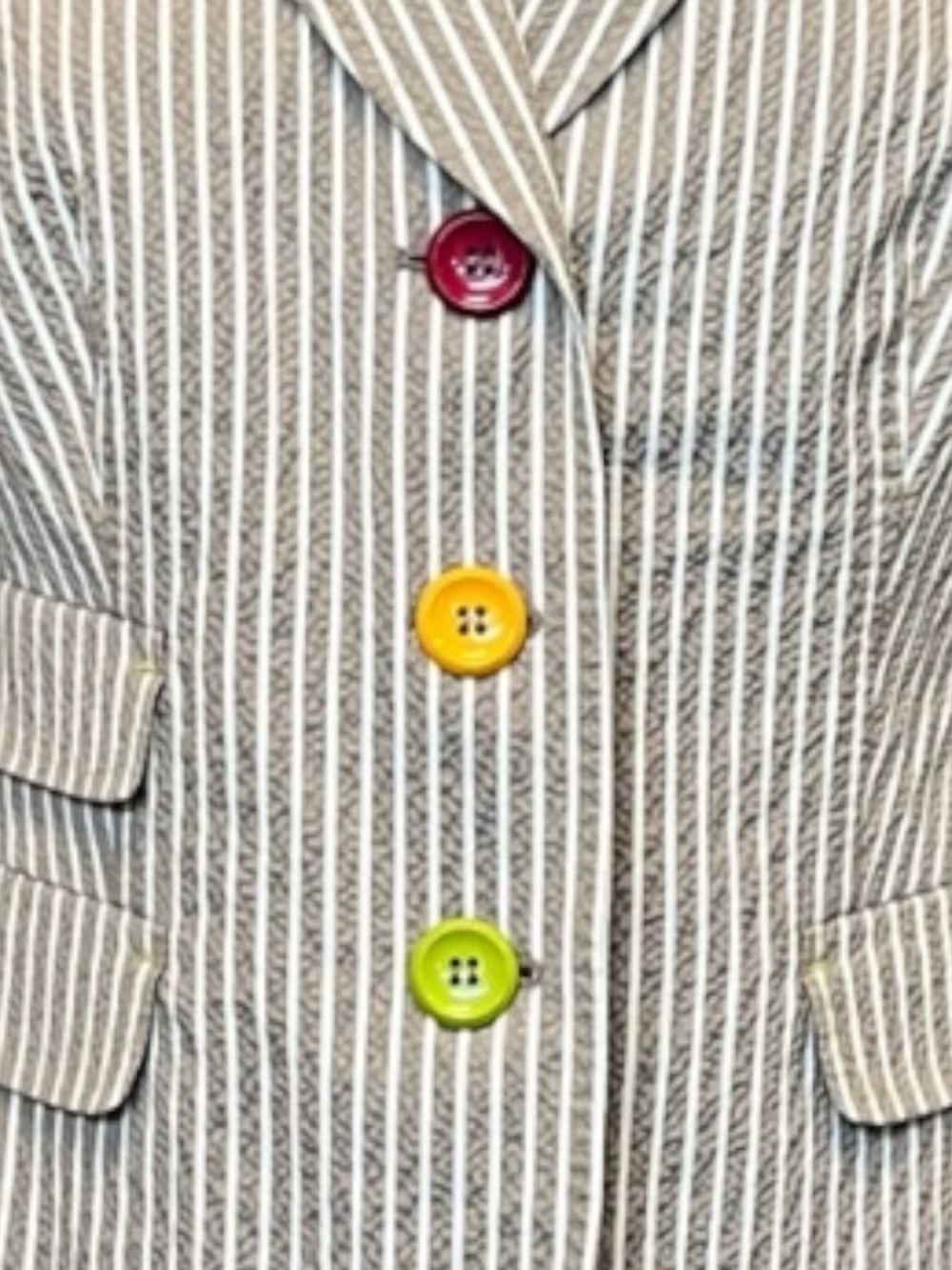 Moschino Vintage Cheap and Chic Striped Blazer Jacket in Beige - Picture 4 of 10